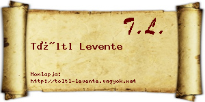 Töltl Levente névjegykártya
